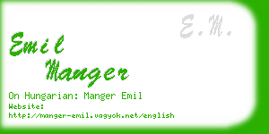 emil manger business card